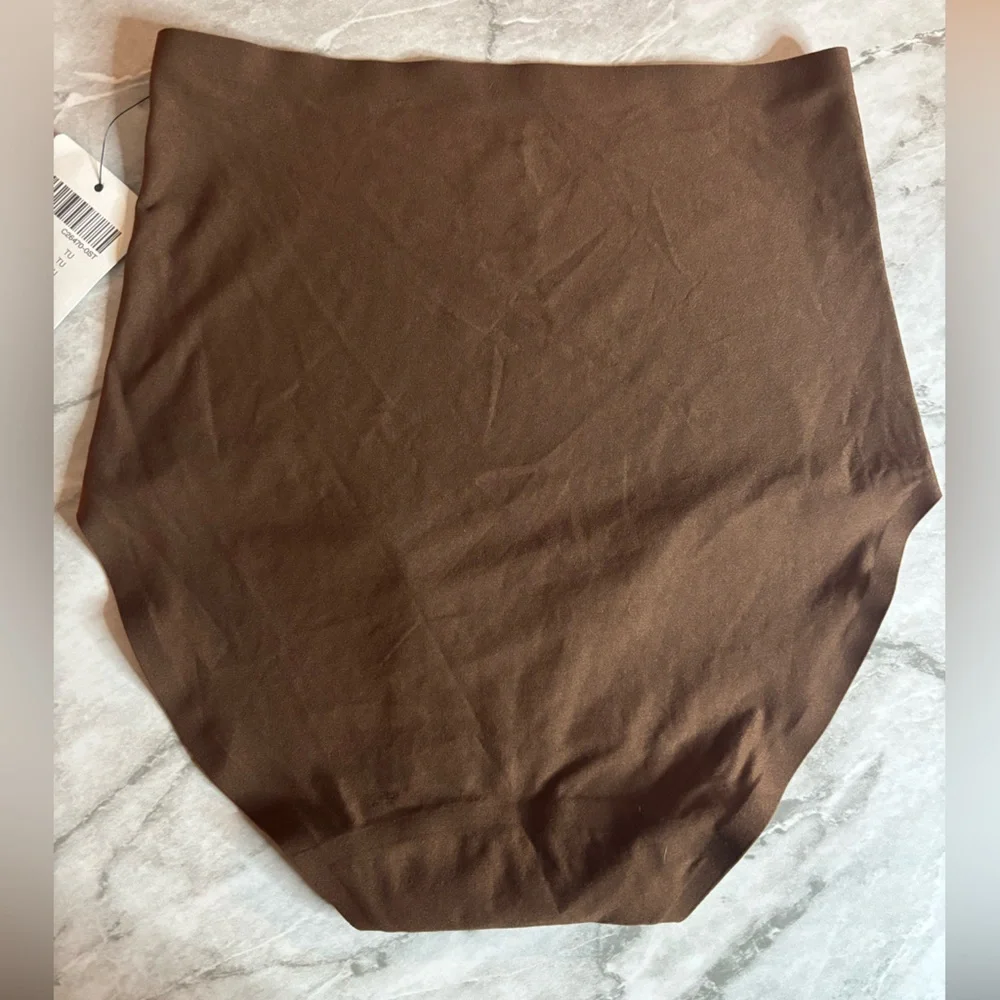 NWT CHANTELLE Softstretch Chocolate Brown Women's high waist briefs ONE SIZE - Picture 4 of 5
